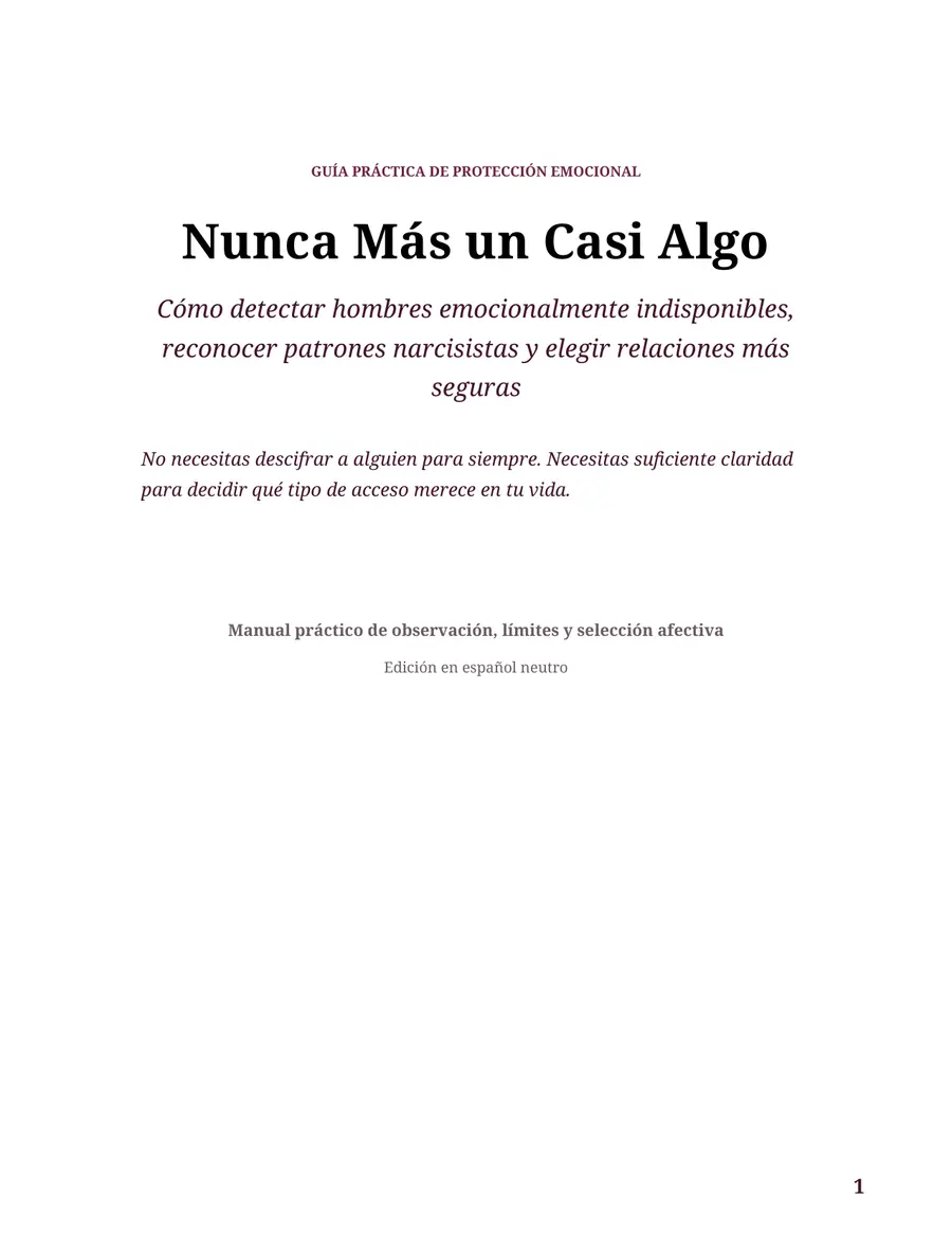Portada de la guía Nunca Más un Casi Algo